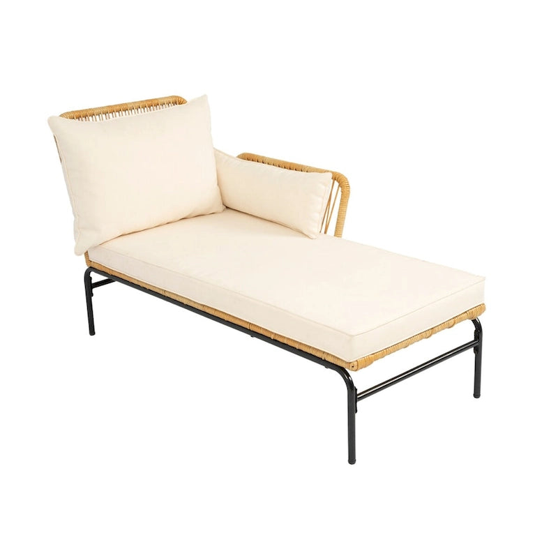 3 Pieces Outdoor Patio Wicker Furniture Sets Table and Chairs with 3.15-inches Thick Cushion Outdoor Sofa Set