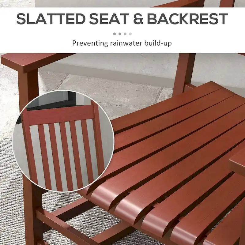 Outdoor Rocking Chair Set of 2 with Side Table