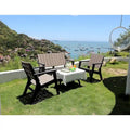 Patio Furniture Set, Conversation Set, 4 Piece Patio Bistro Set, 2 Single Chairs, and 1 Coffee Table for Patio