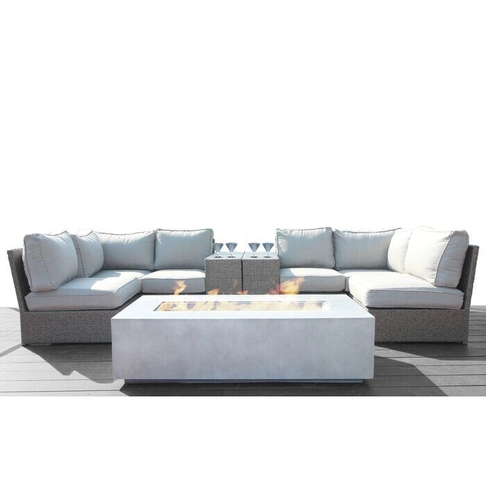 LSI 9 Piece Sectional Seating Group With Olefin Gray Cushion