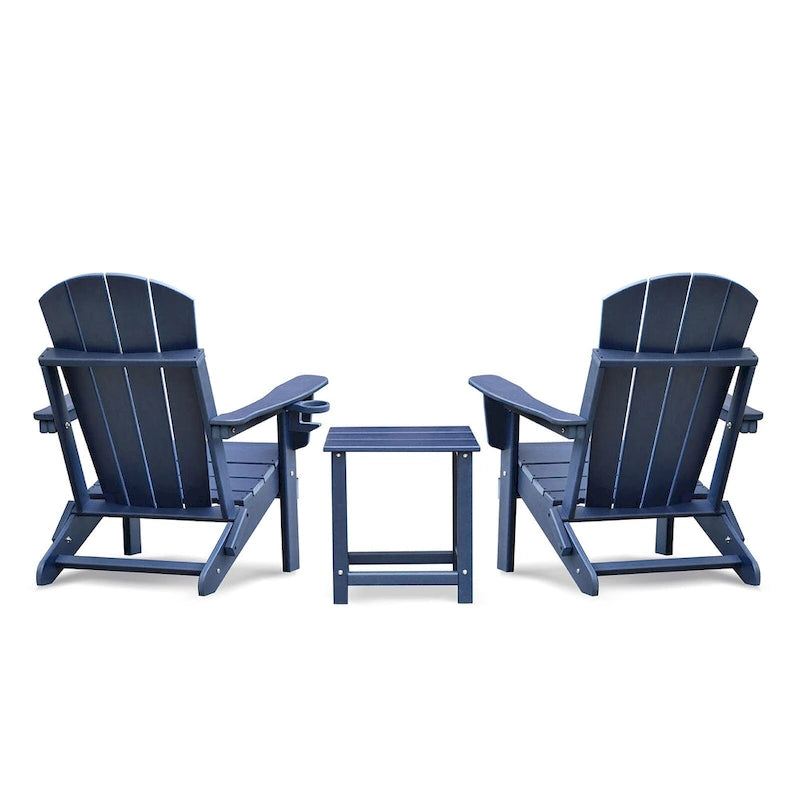 Folding Outdoor Adirondack Chair for Relaxing, HDPE All-weather Fire Pit Chair, Patio Lawn Chair