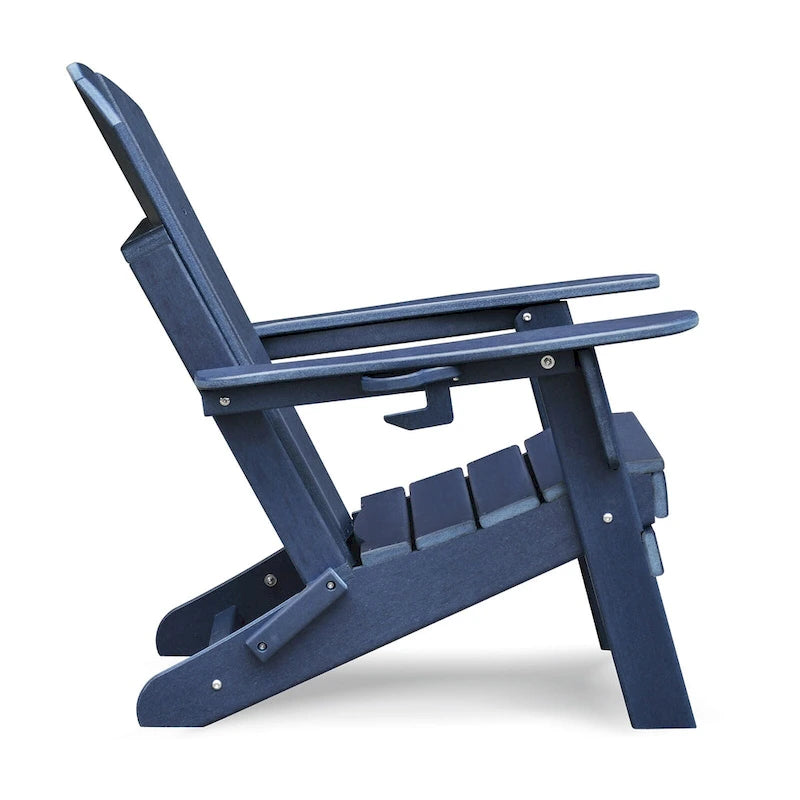 Folding Outdoor Adirondack Chair for Relaxing, HDPE All-weather Fire Pit Chair, Patio Lawn Chair