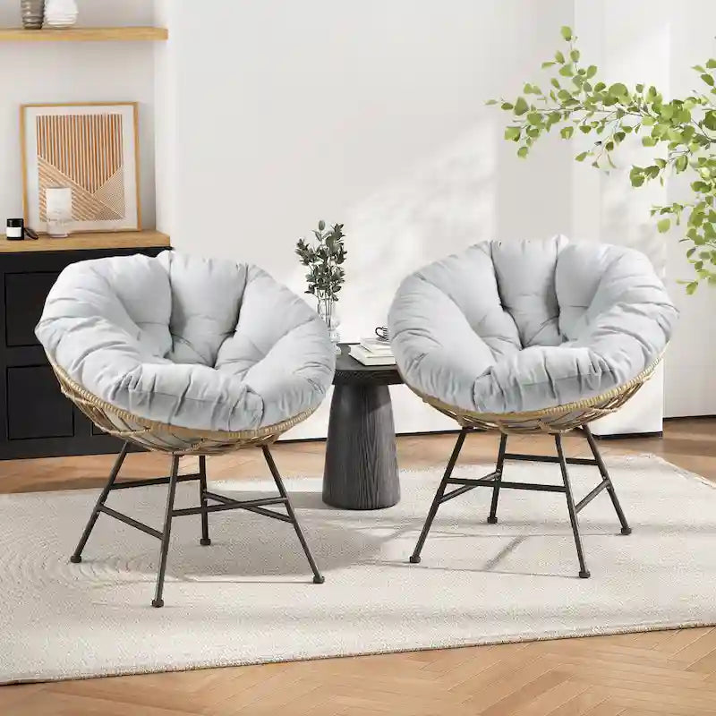 Kauai Palos Outdoor Wicker Lounge Chair With Cushion (Set of 2) by Christopher Knight Home