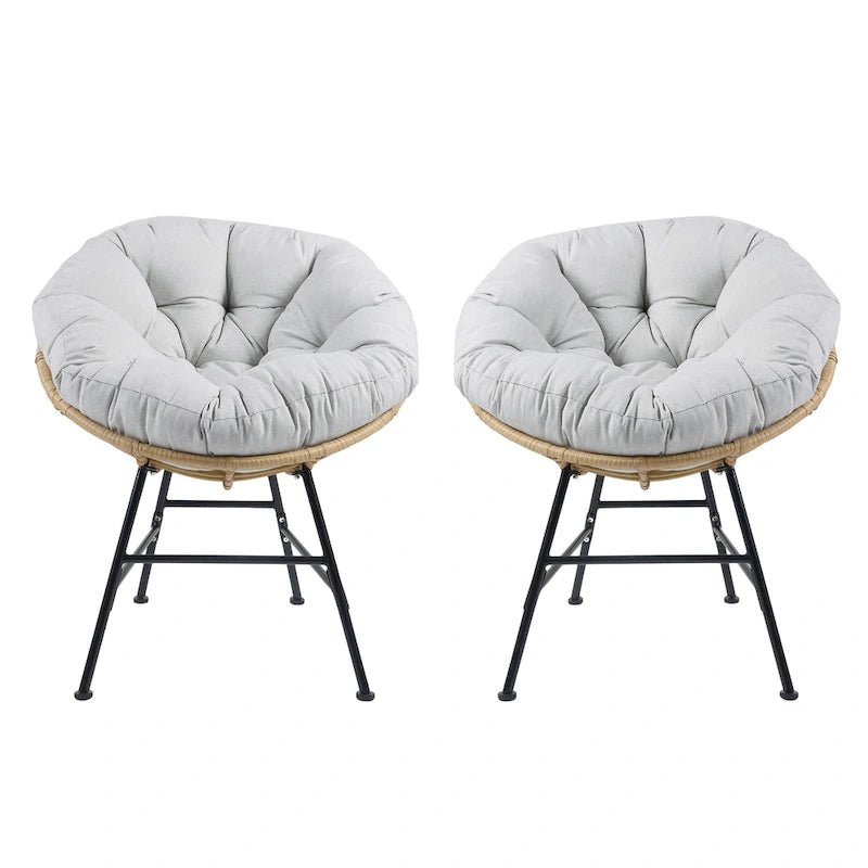Kauai Palos Outdoor Wicker Lounge Chair With Cushion (Set of 2) by Christopher Knight Home