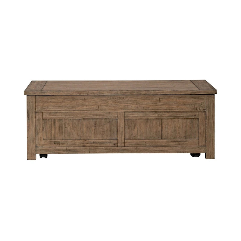 Pine Lift Top Cocktail Table with Storage – Weathered Toffee