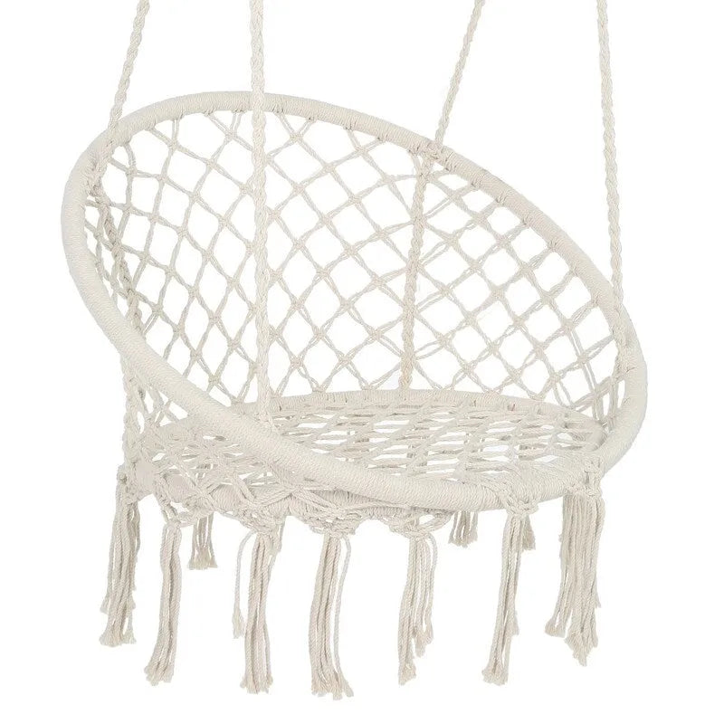 Hammock Chair Macrame Swing with Cotton Rope for Indoor Outdoor