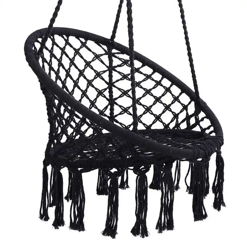 Hammock Chair Macrame Swing with Cotton Rope for Indoor Outdoor