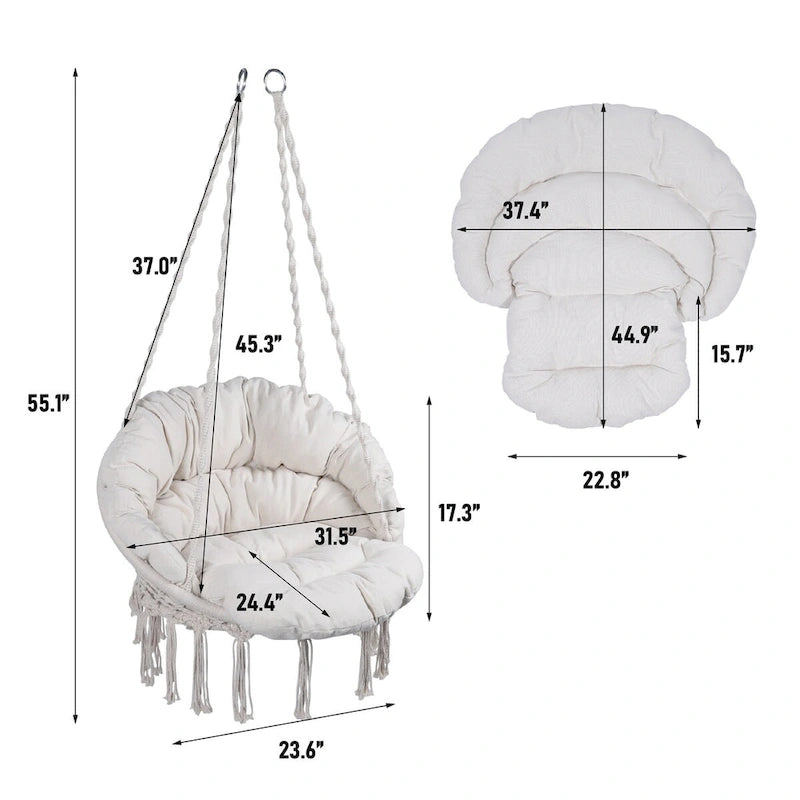 Hanging Cotton Rope Hammock Swing