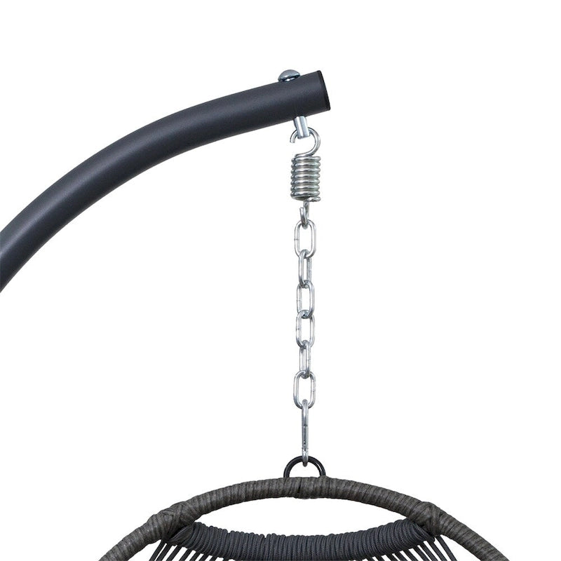 Outdoor Egg Hanging Chair with Stand,Patio Wicker Swing Egg Chair