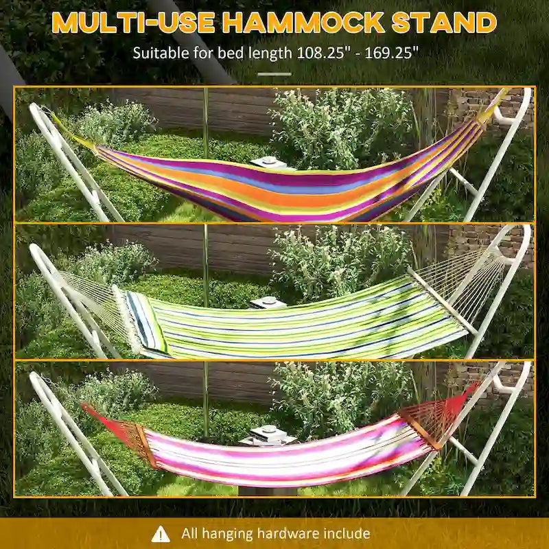 Portable Hammock Stand for 2 Person, Adjustable Steel Frame Hammock Stand for 9-14ft Hammocks