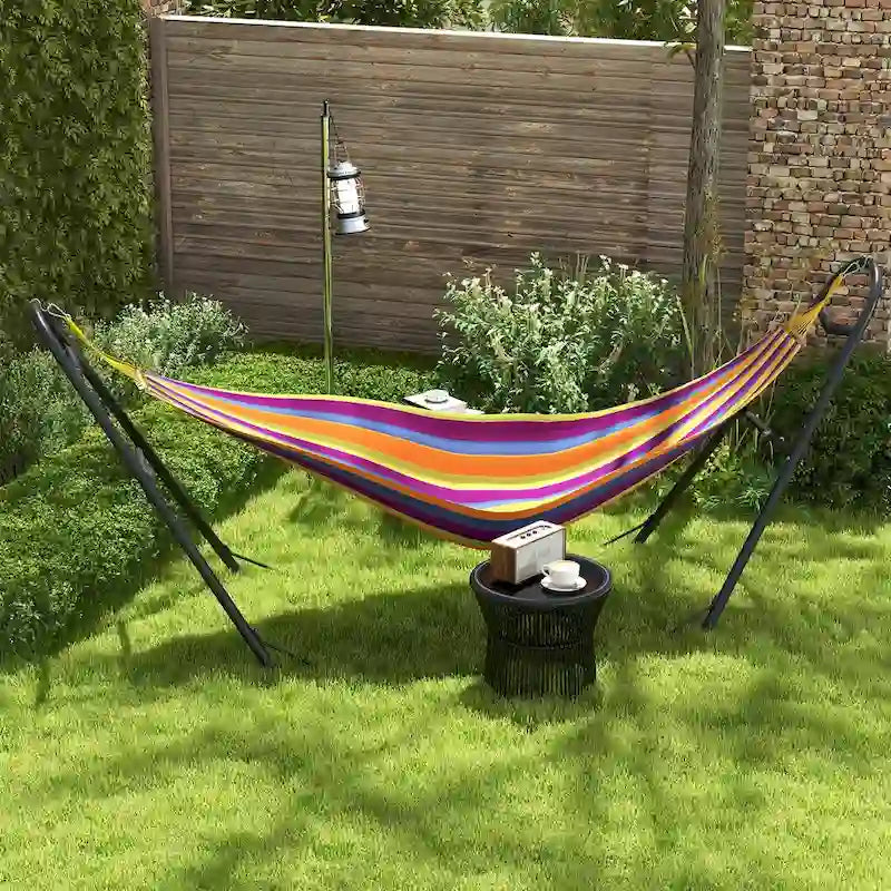 Portable Hammock Stand for 2 Person, Adjustable Steel Frame Hammock Stand for 9-14ft Hammocks