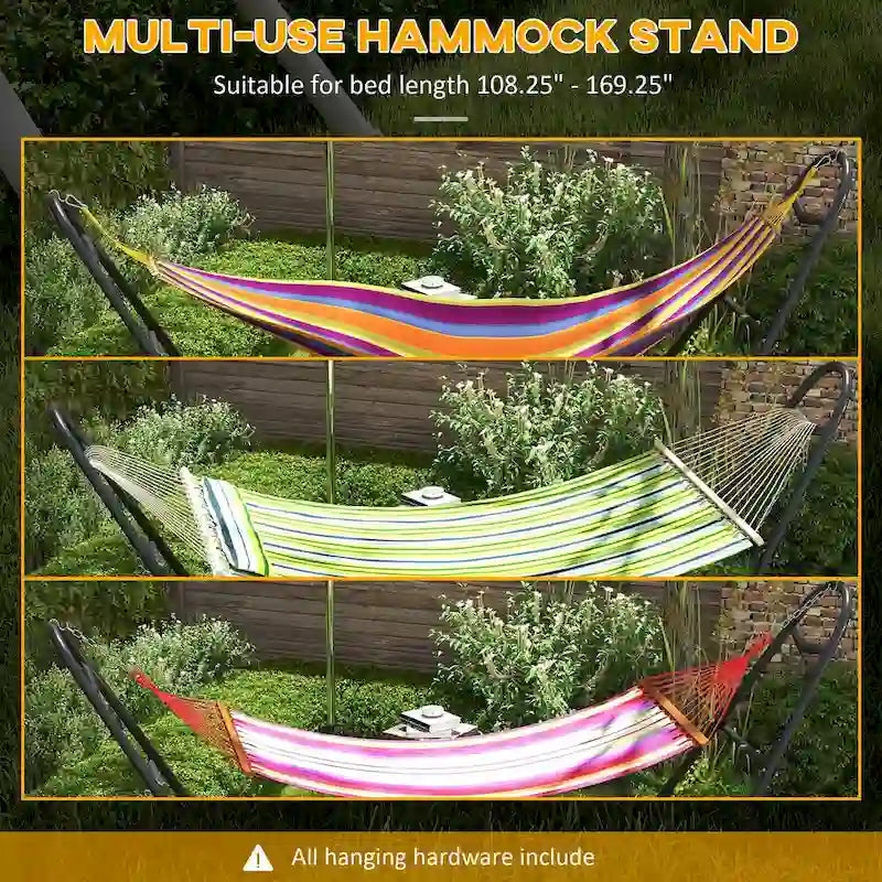 Portable Hammock Stand for 2 Person, Adjustable Steel Frame Hammock Stand for 9-14ft Hammocks