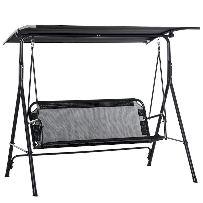 Patio Swing Chair with Canopy, Adjustable Tilt Canopy, Armrests