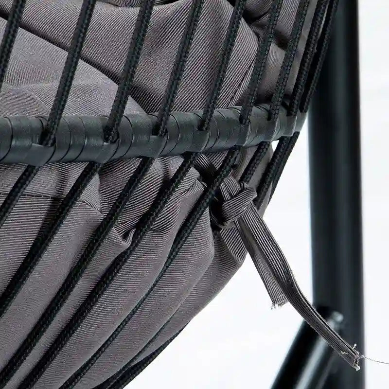 Double-Seat Folding Hanging Swing Chair with Stand & Cushion