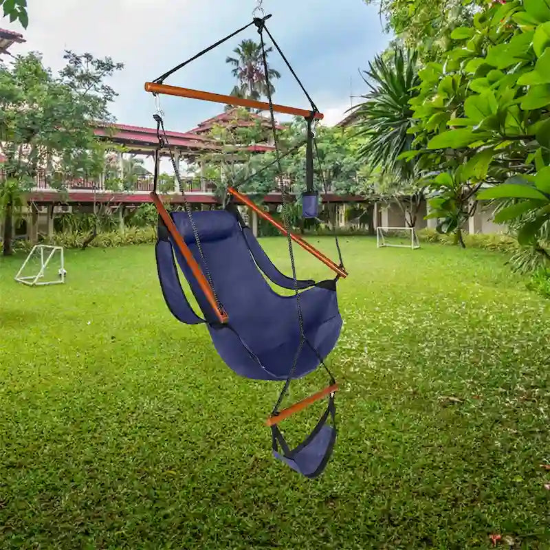 Hanging Chair Swing Oxford Cloth Wooden Stick Perforated for 220Lbs