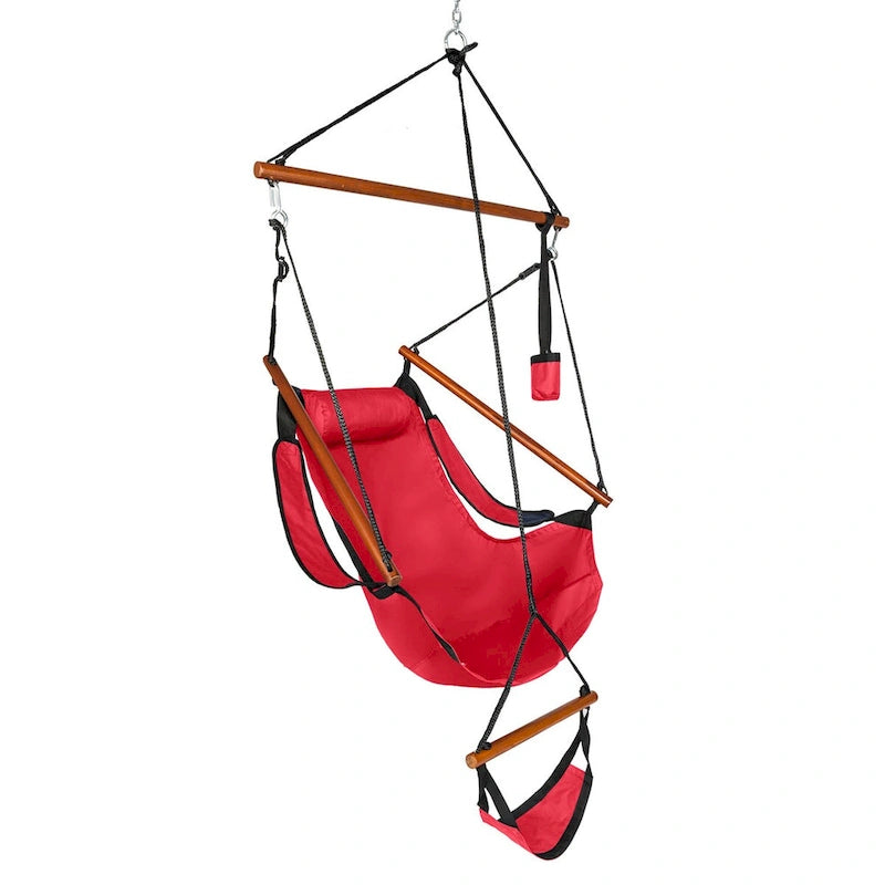 Hanging Chair Swing Oxford Cloth Wooden Stick Perforated for 220Lbs