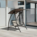 Patio 2-Seat Swing Chair with Adjustable Canopy and Durable Steel Frame
