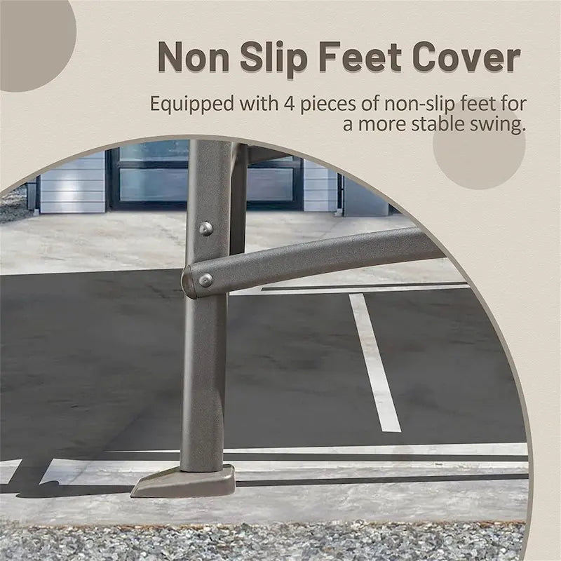 Patio 2-Seat Swing Chair with Adjustable Canopy and Durable Steel Frame