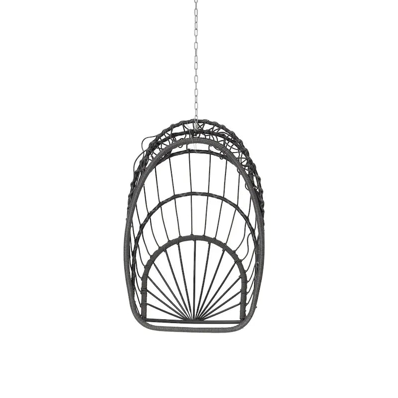 Outdoor Garden Rattan Egg Swing Chair Hanging Chair Wood