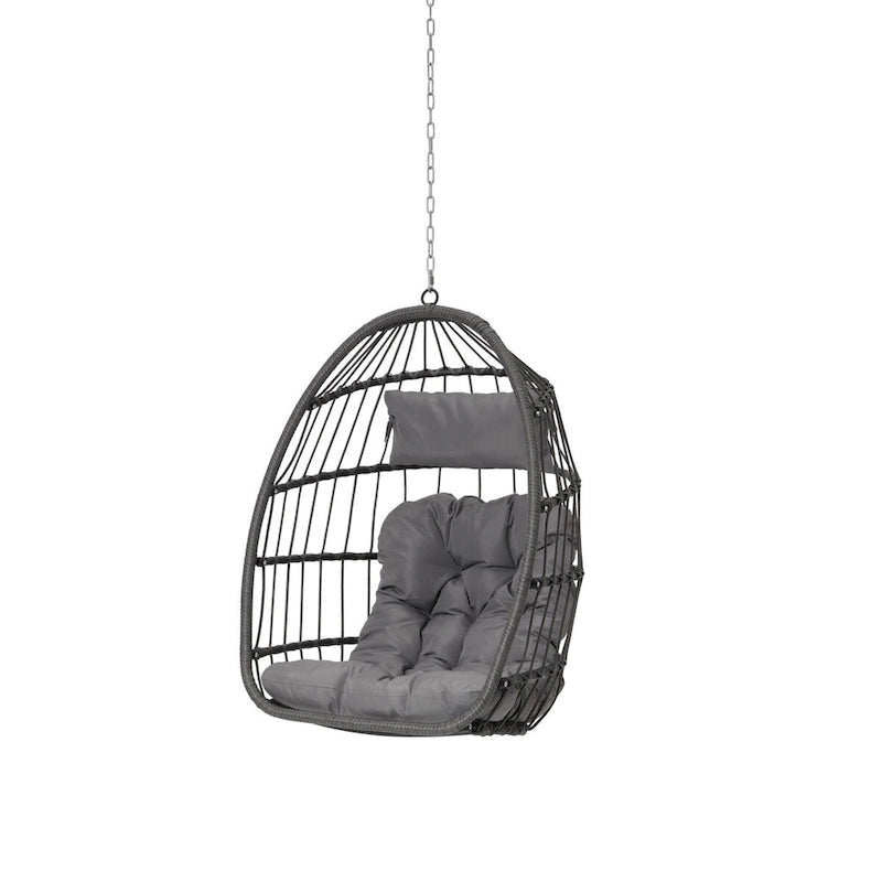 Outdoor Garden Rattan Egg Swing Chair Hanging Chair Wood