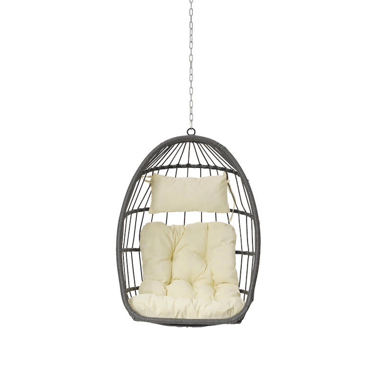 Outdoor Garden Rattan Egg Swing Chair Hanging Chair Wood