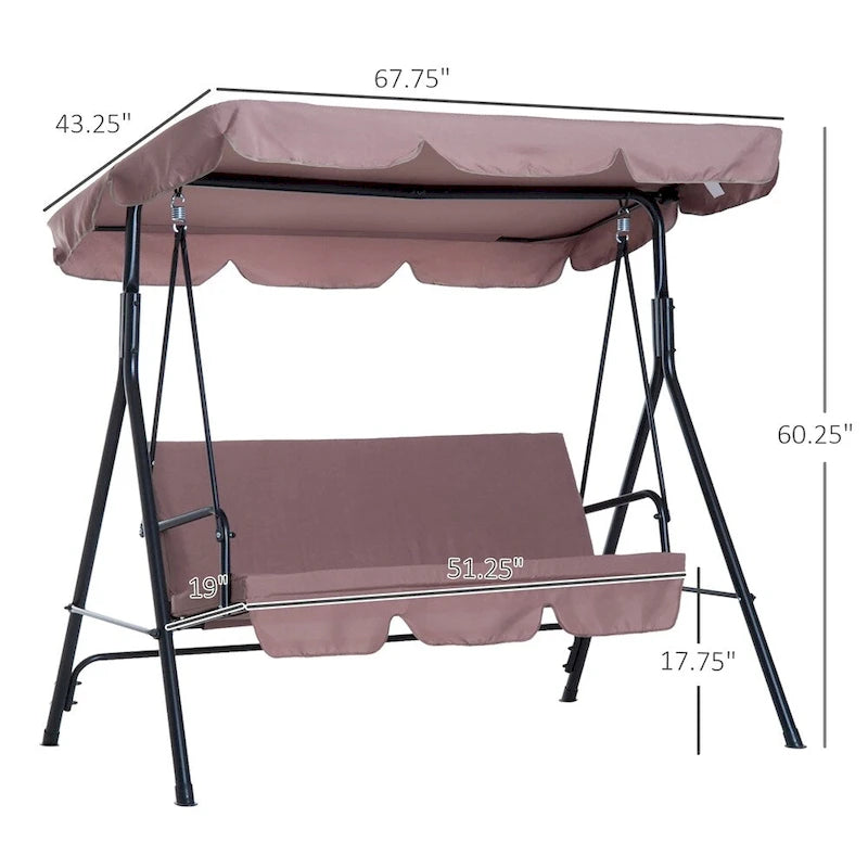 Outsunny Outdoor Swing Chair w/Removable Cushion,Steel Frame Stand
