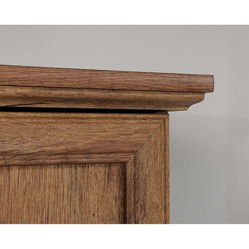 Wood Finish Armoire with Hanging Rod and Drawer – Brown