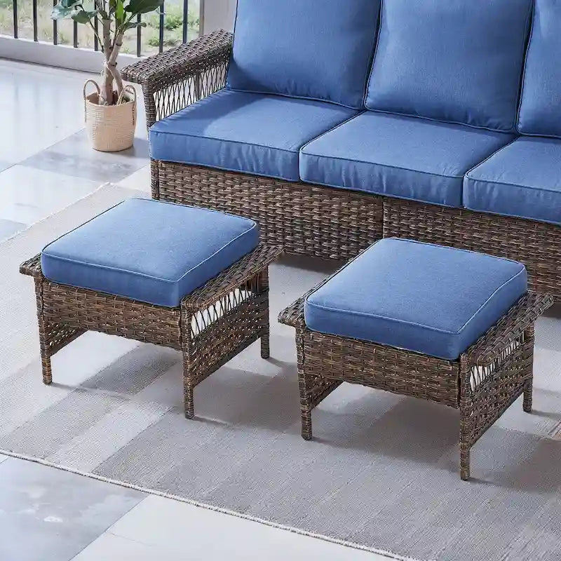 Gymojoy 2PCS Chairs Outdoor Patio Rattan Wicker Dining Chair - Brown