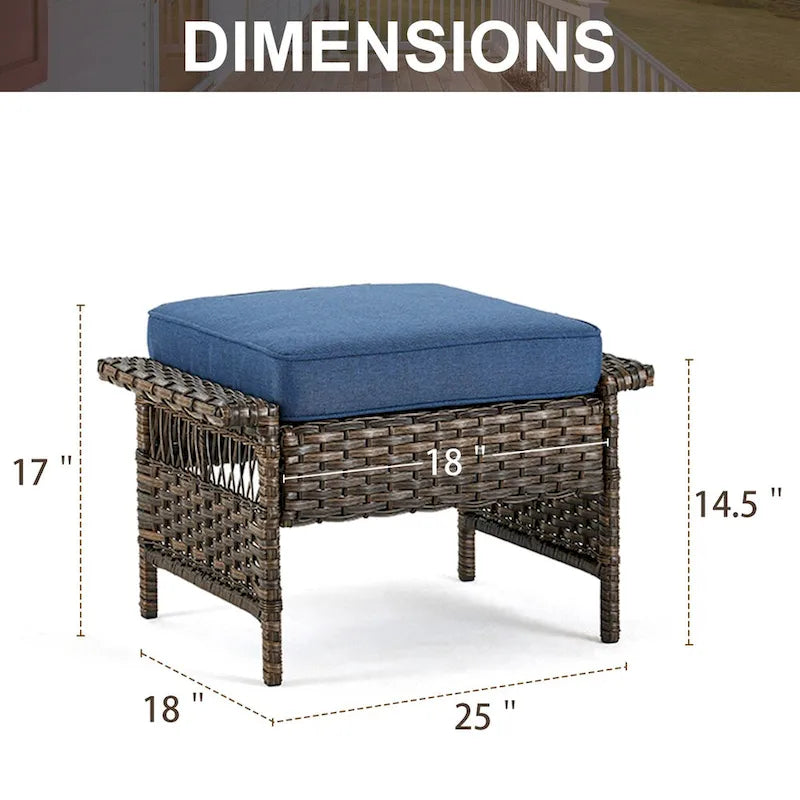 Gymojoy 2PCS Chairs Outdoor Patio Rattan Wicker Dining Chair - Brown