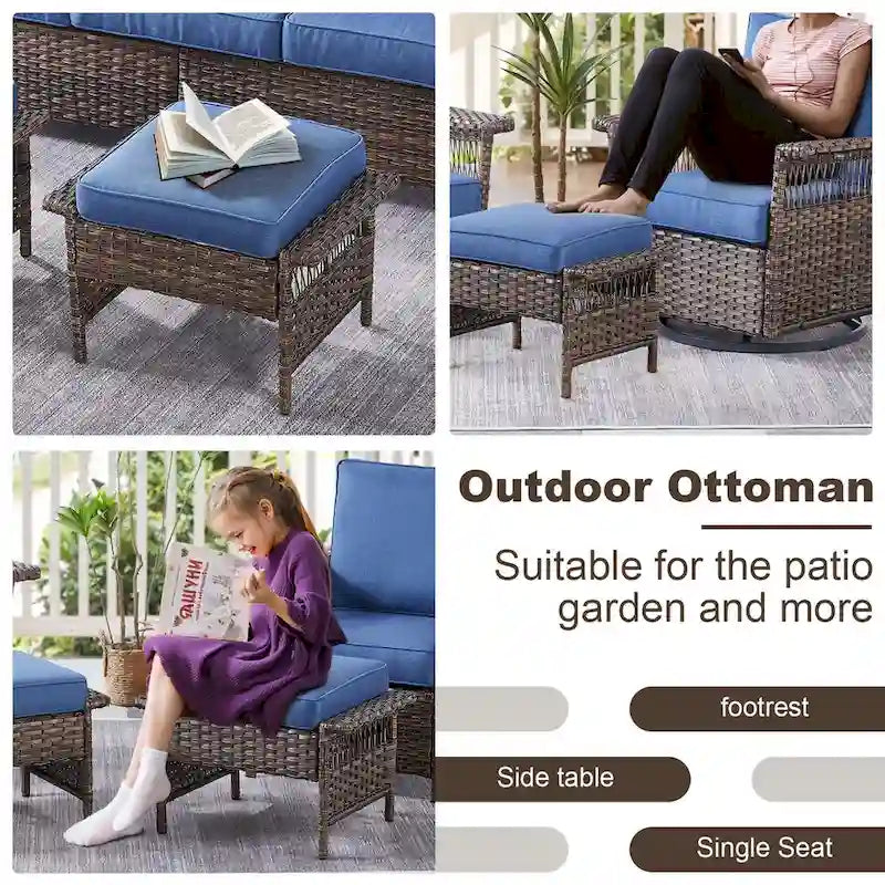 Gymojoy 2PCS Chairs Outdoor Patio Rattan Wicker Dining Chair - Brown