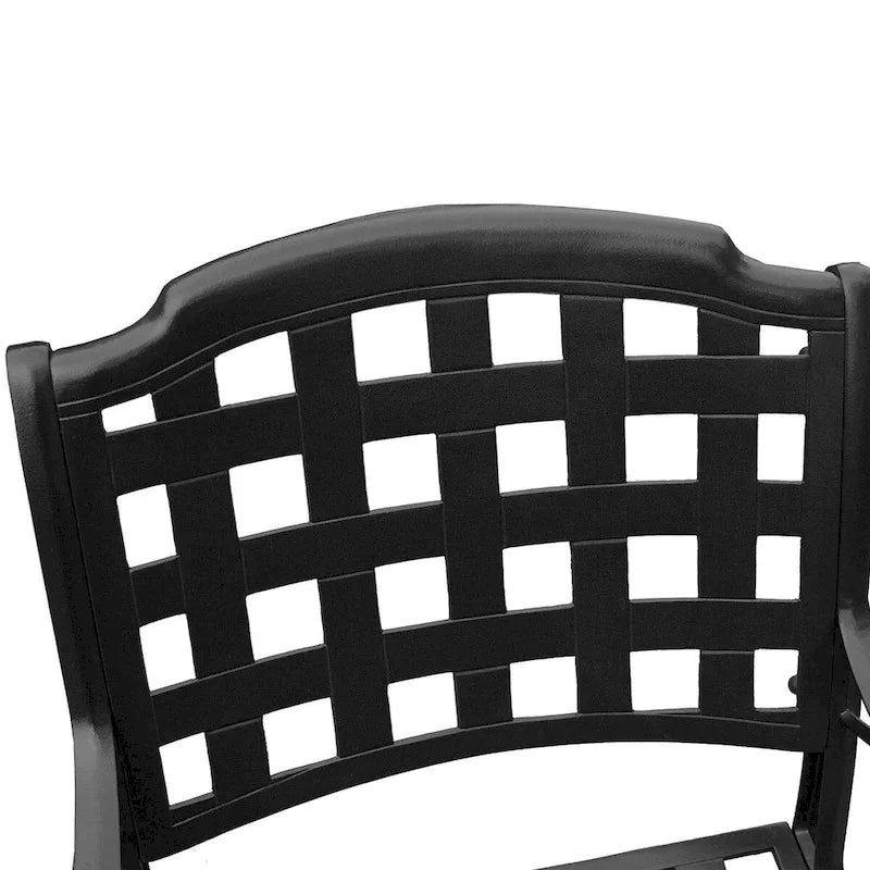 Modern Outdoor Mesh Lattice Aluminum 95-in Large Rectangular Patio Dining Set with Eight Arm Chairs - N/A