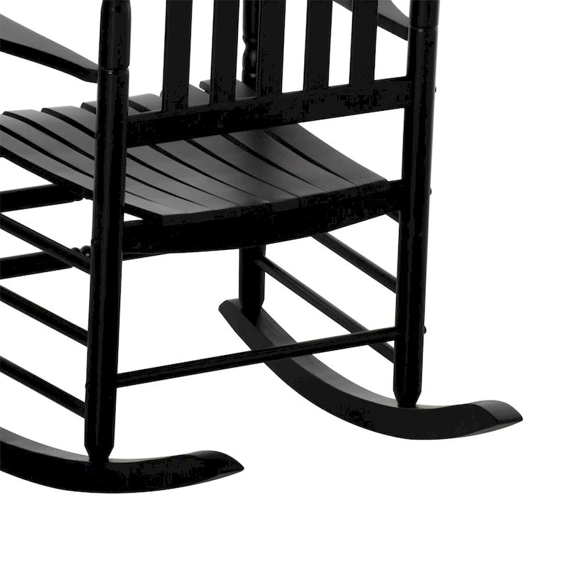 Outsunny Traditional Wooden High-Back Rocking Chair for Porch,Outdoor