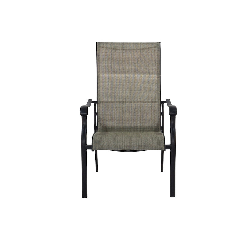 Cast Aluminum 5-Piece Outdoor Patio Dining Set with Ceramic Tile Top Round Table and Chairs