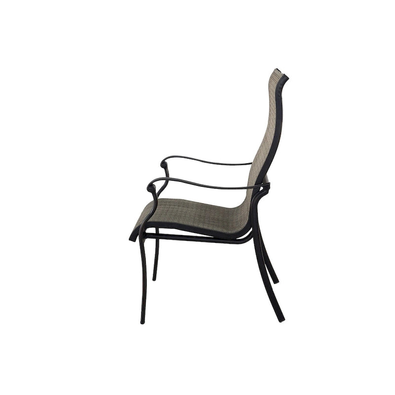 Cast Aluminum 5-Piece Outdoor Patio Dining Set with Ceramic Tile Top Round Table and Chairs