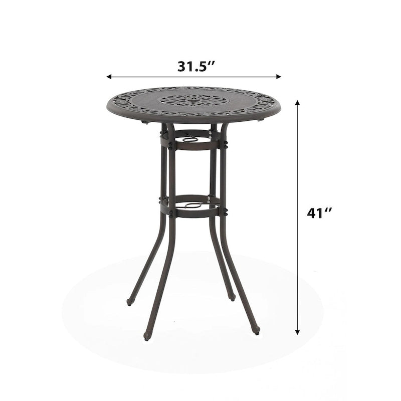 Outdoor 32-inch Round Aluminum Table