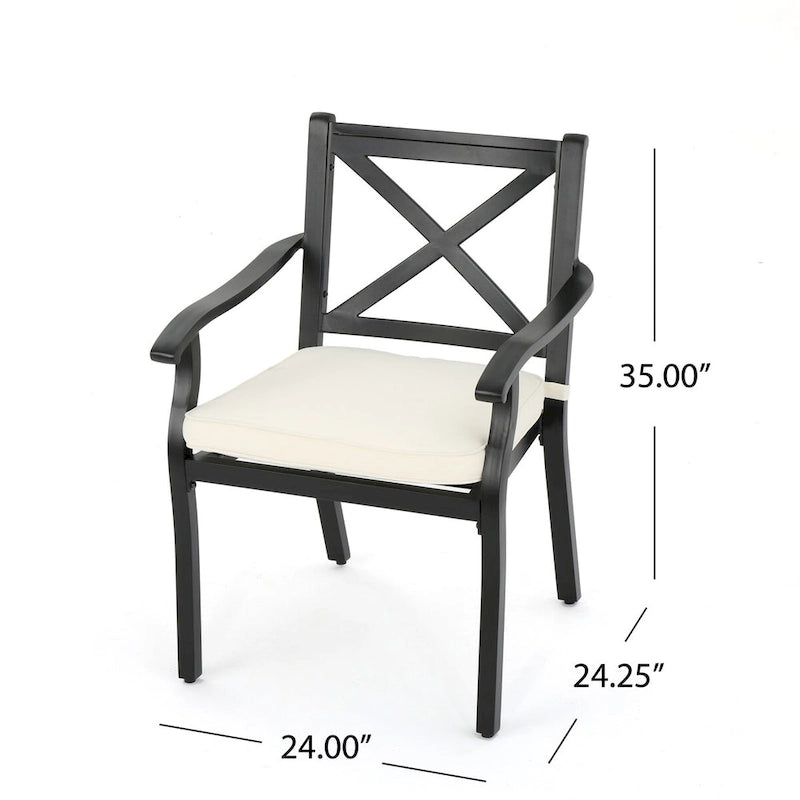 Outdoor Aluminum Dining Armchairs (Set of 2)