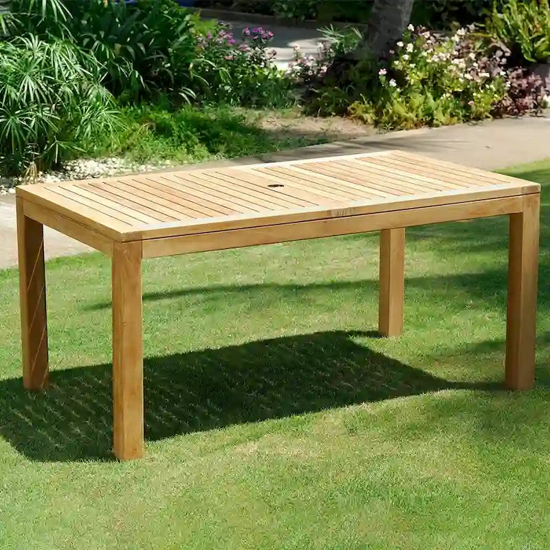 Oslo 7-Piece Outdoor Patio Furniture Dining Set Teak Rectangular