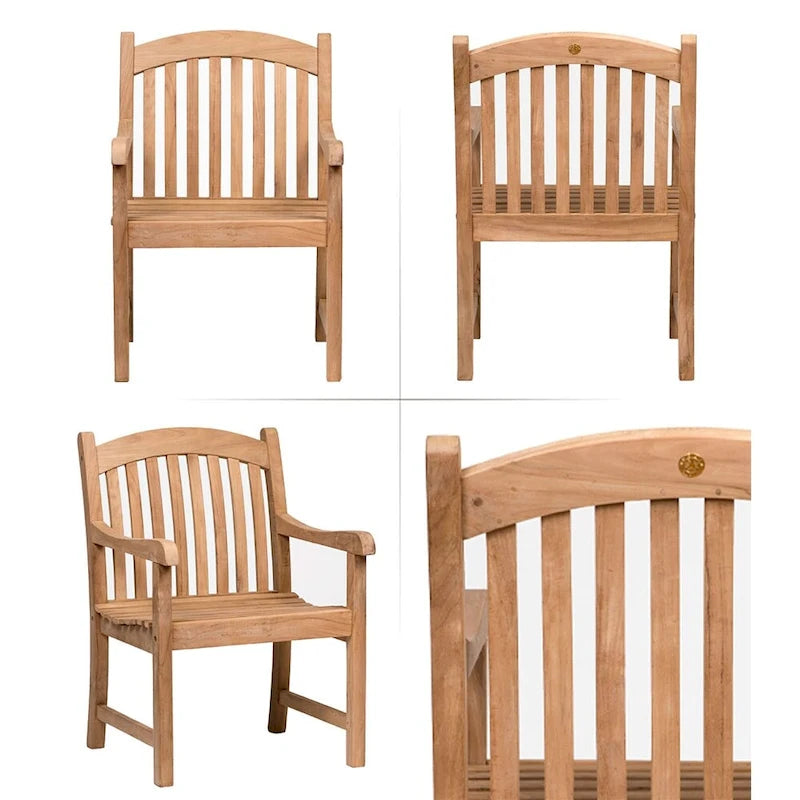 Oslo 7-Piece Outdoor Patio Furniture Dining Set Teak Rectangular