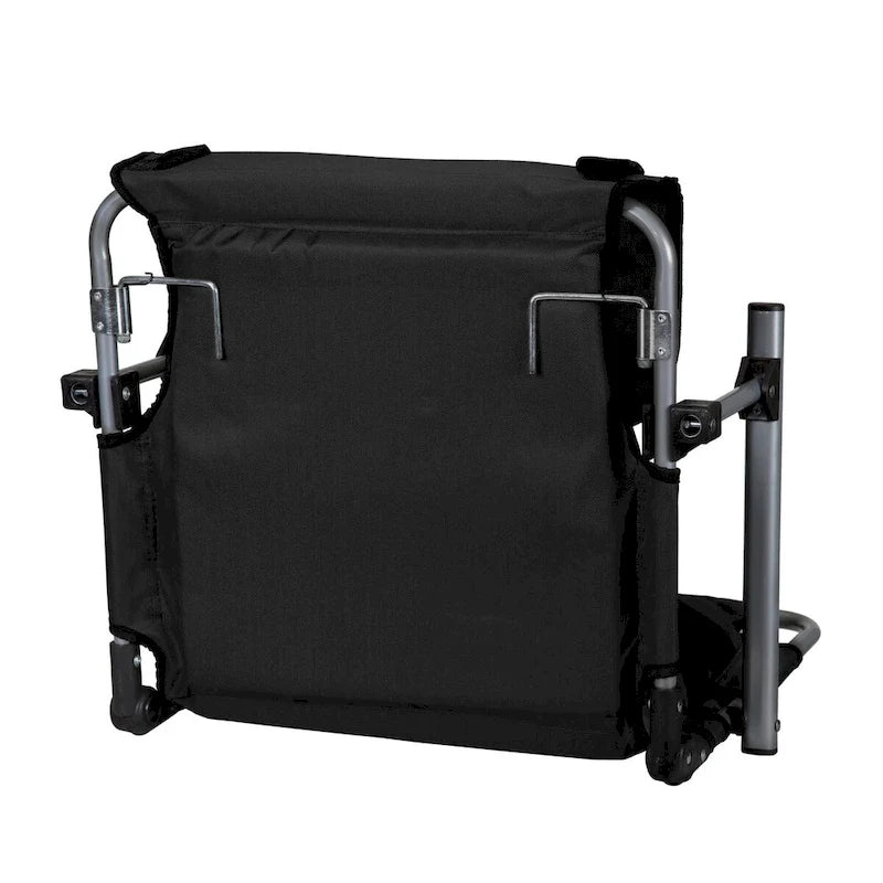 Stansport Tubular Frame Folding Stadium Seat with Arms - Black-Tan
