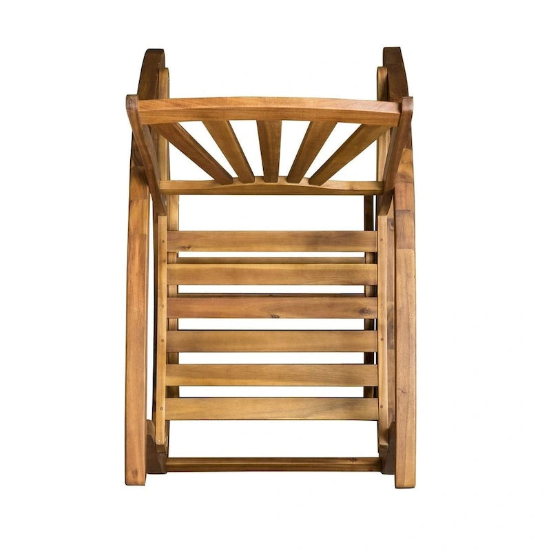 Teak Acacia Wood Outdoor Reclining Rocking Chair by Christopher Knight Home