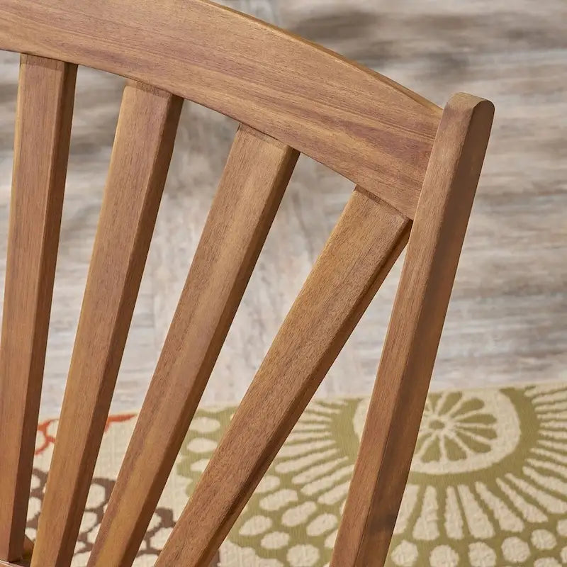 Teak Acacia Wood Outdoor Reclining Rocking Chair by Christopher Knight Home