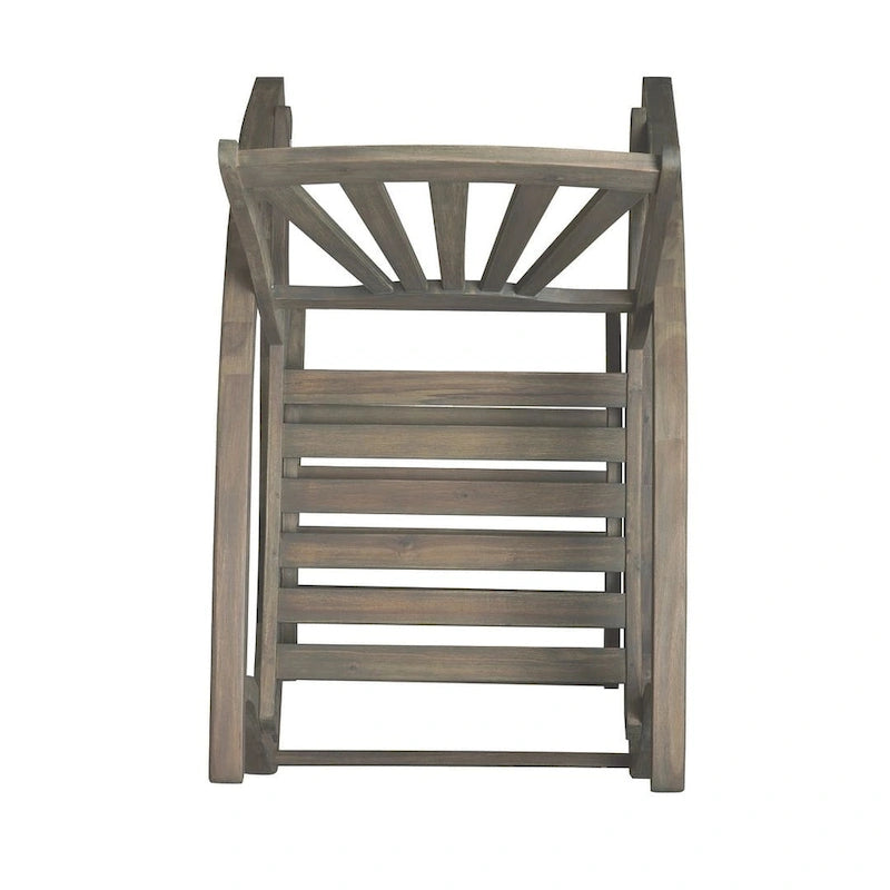 Teak Acacia Wood Outdoor Reclining Rocking Chair by Christopher Knight Home
