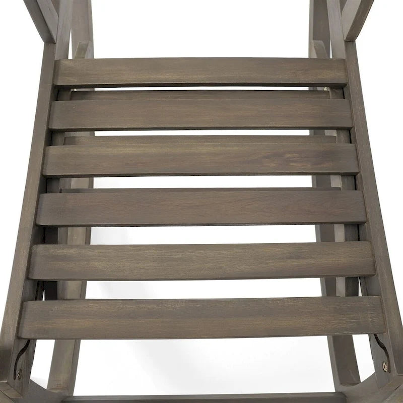 Teak Acacia Wood Outdoor Reclining Rocking Chair by Christopher Knight Home