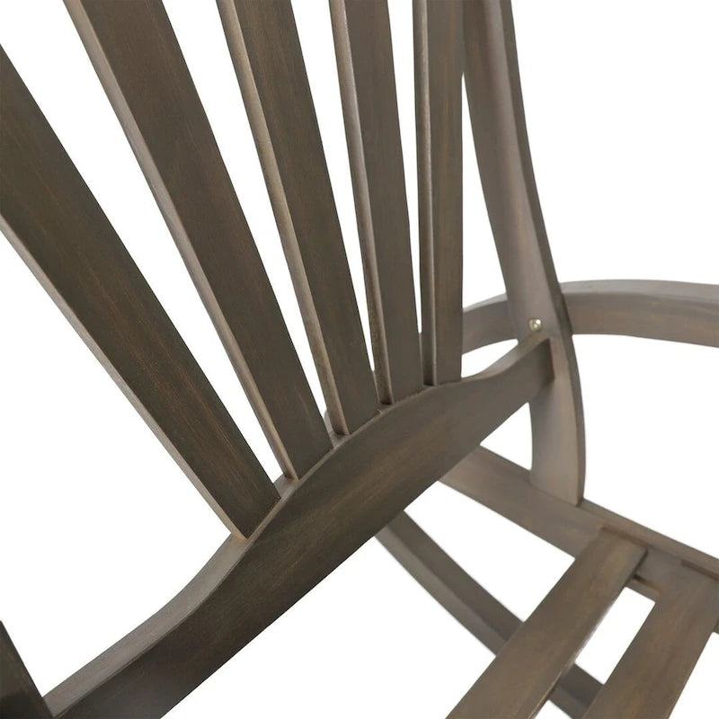 Teak Acacia Wood Outdoor Reclining Rocking Chair by Christopher Knight Home