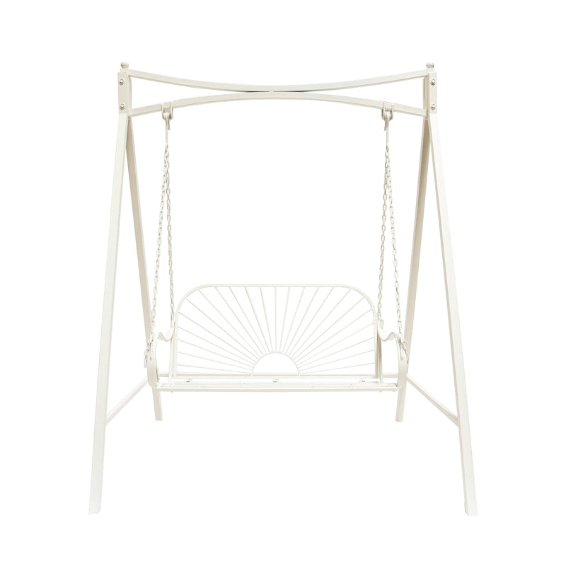 XBrand 60  Iron Sun-Patterned Hanging Seat for Two Indoor/Outdoor Swing Bench