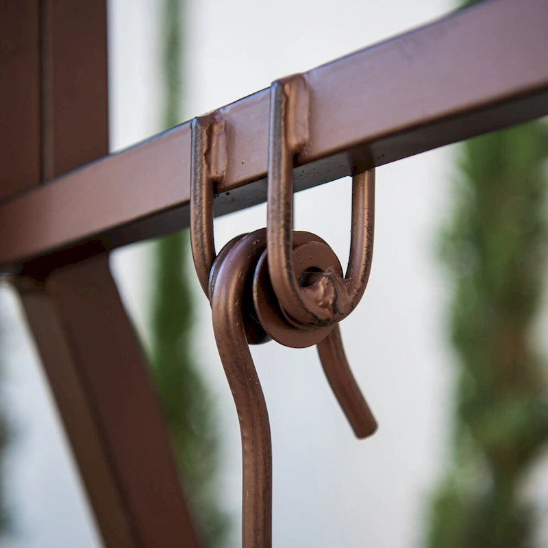XBrand 60  Iron Sun-Patterned Hanging Seat for Two Indoor/Outdoor Swing Bench