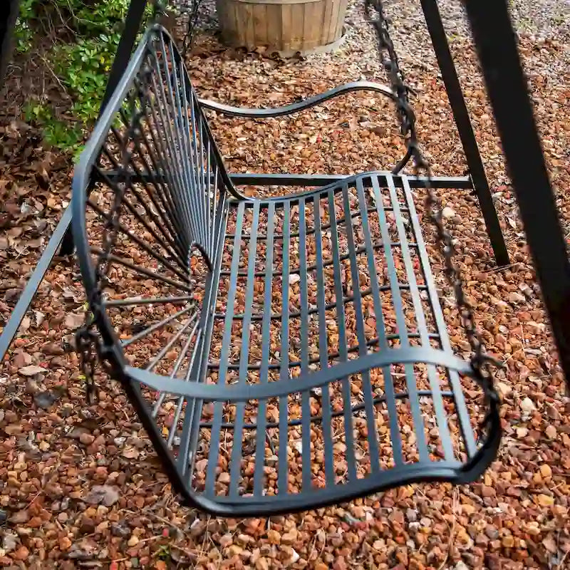 XBrand 60  Iron Sun-Patterned Hanging Seat for Two Indoor/Outdoor Swing Bench