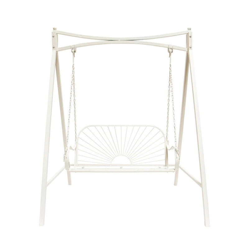 XBrand 60  Iron Sun-Patterned Hanging Seat for Two Indoor/Outdoor Swing Bench