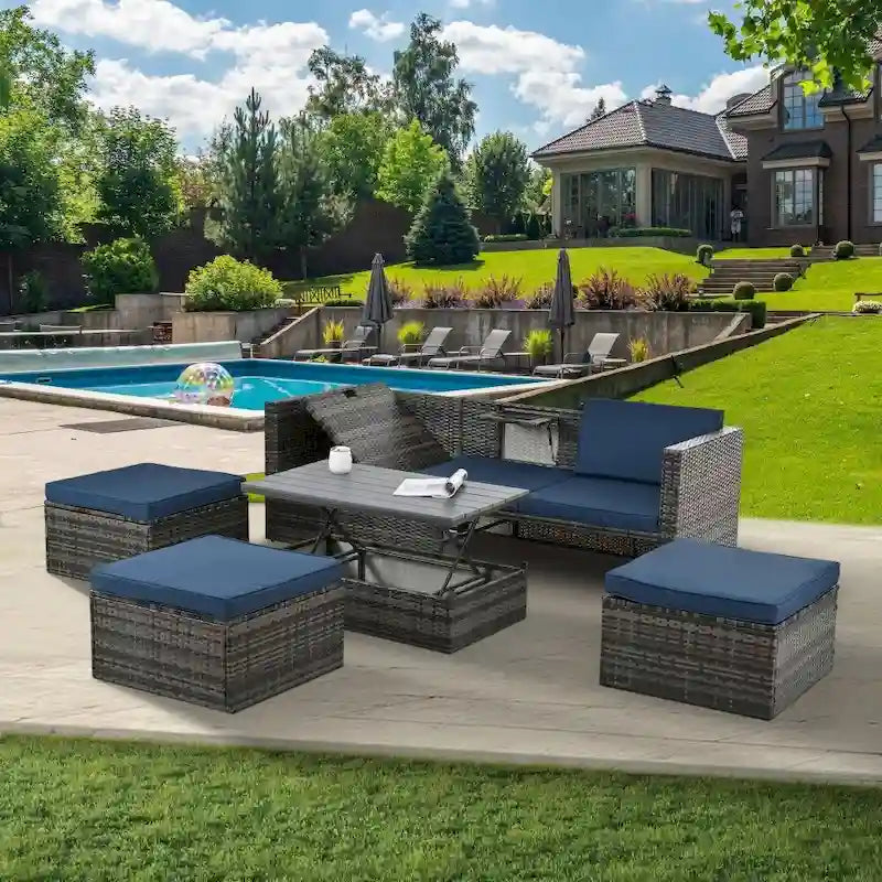 5 Set Seasonal PE Wicker Furniture