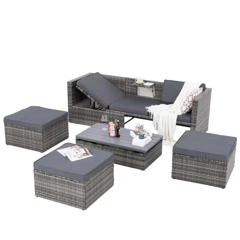 5 Set Seasonal PE Wicker Furniture